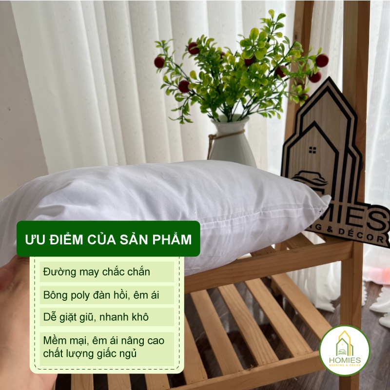 Ruột Gối Đầu Cho Bé Đi Học Chất Liệu Bông Trắng Nguyên Sinh An Toàn Cho Bé - Kích Thước 20cmx 35cm