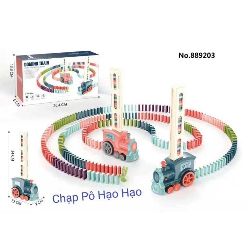 Xe đồ chơi tàu hỏa, xe lửa xếp domino tự động phát nhạc cho bé