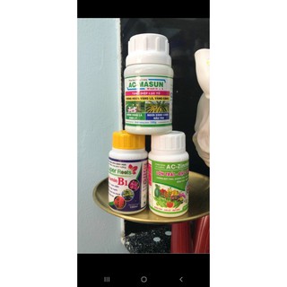 Combo 3 lọ phân bón ac masun +ac zimac +super roots b1 chai 100ml