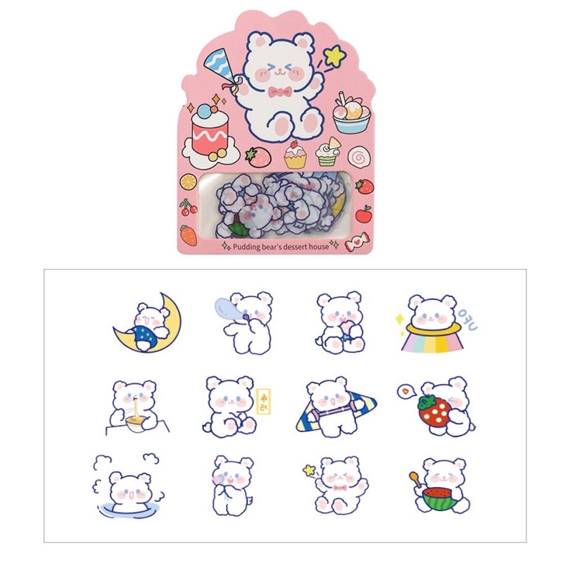 Bộ 24 Miếng Dán Sticker Trang Trí Hình Thú Hoạt Hình Chống Thấm Nước