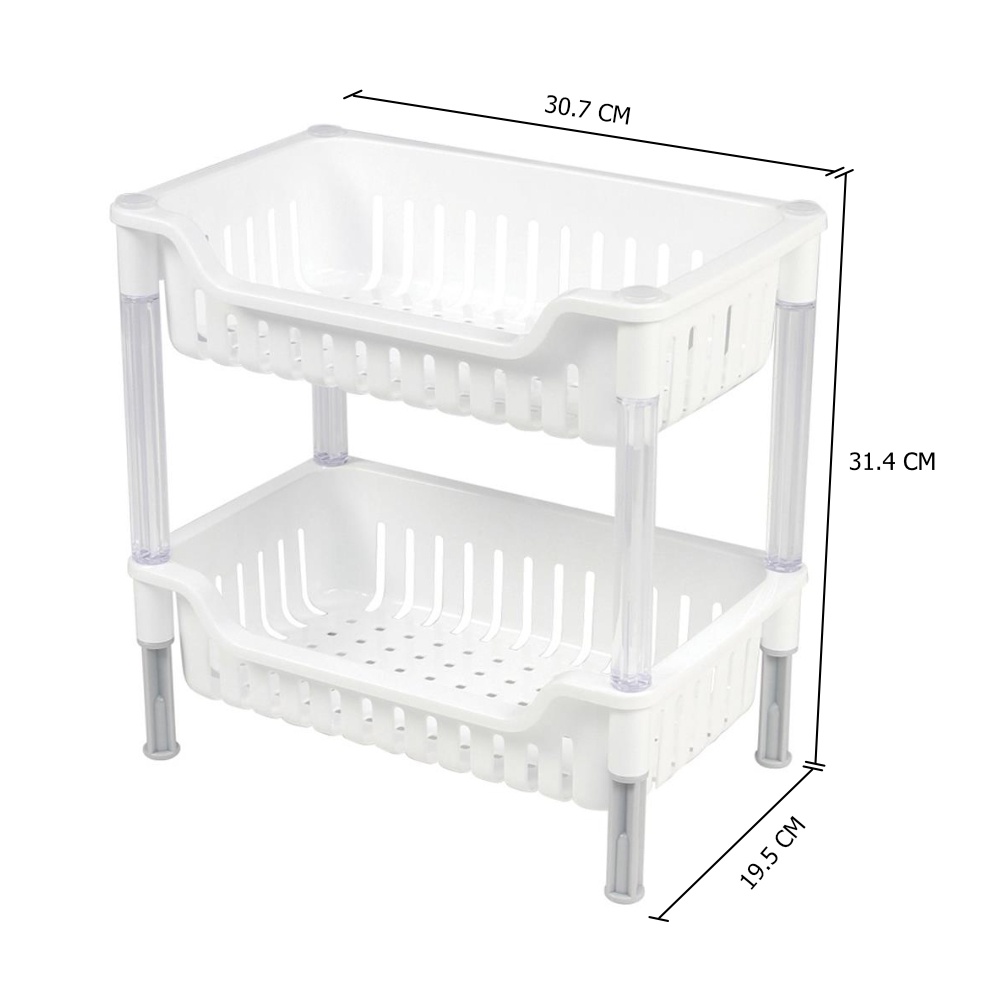 HomeBase KEYWAY Kệ bếp nhựa 2 tầng AE272 W30.7xD19.5xH31.4cm