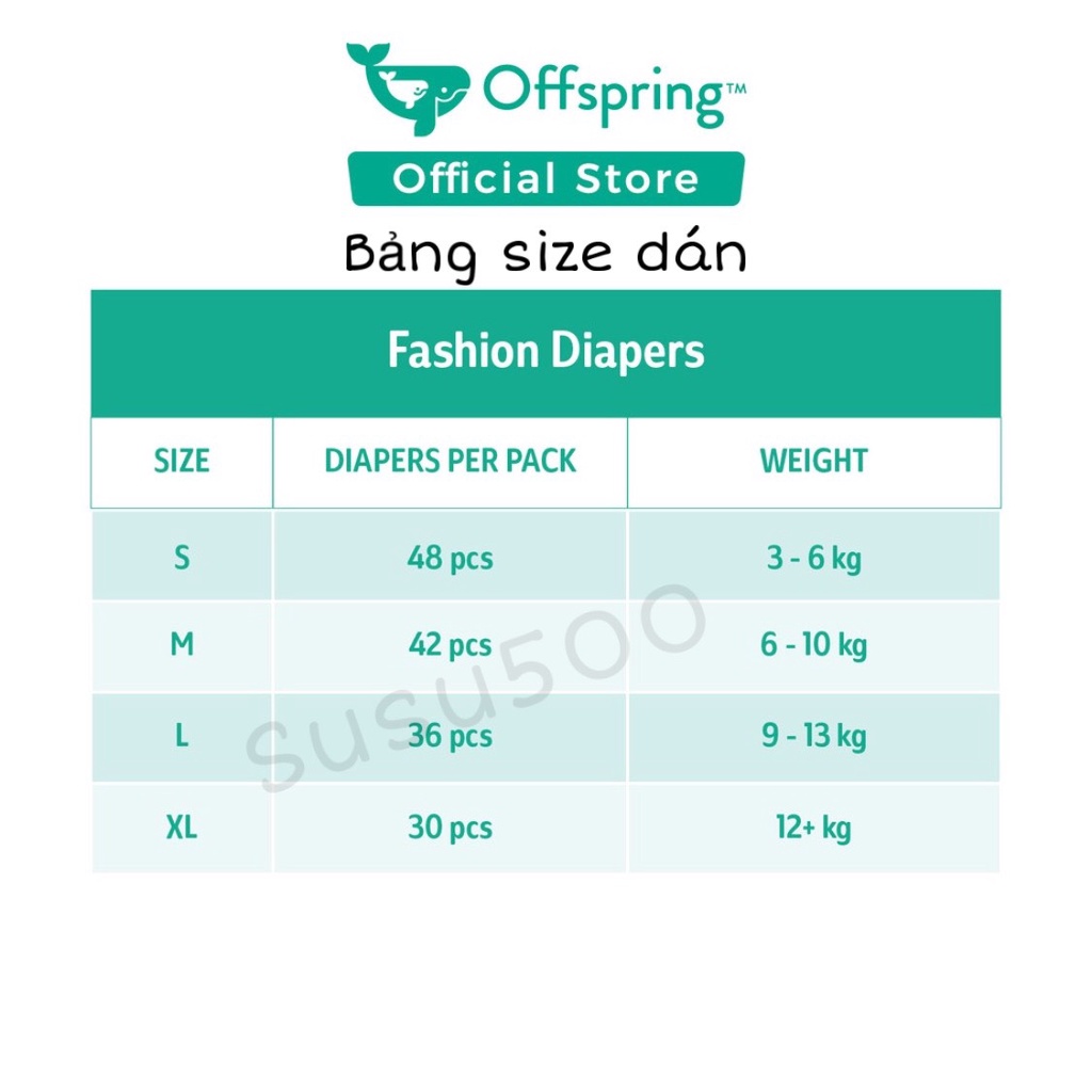 [HCM] Tã/bỉm dán/quần Offspring nội địa Malay thấm xuyên đêm size M42/L36/XL30/XXL24