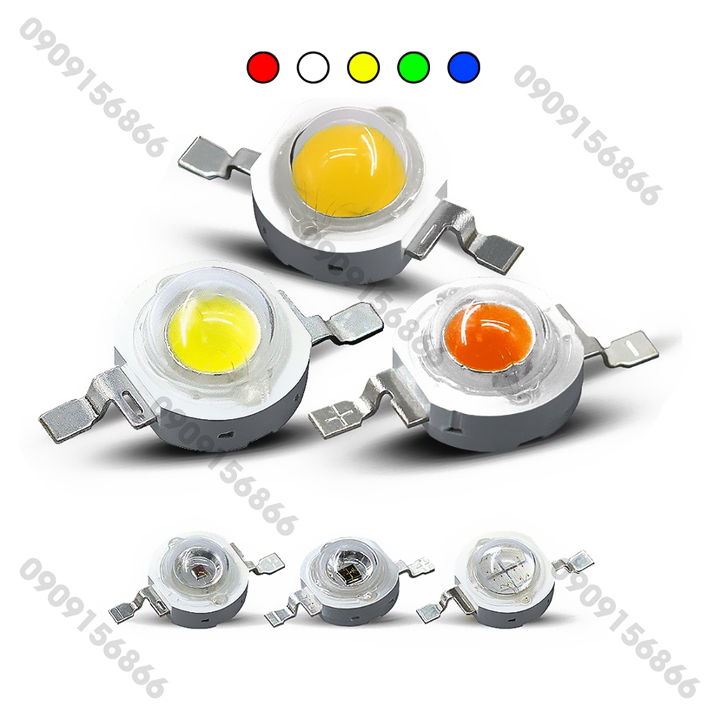 Nhân led 3W luxeon - trắng-vàng-đỏ-xanh lá-xanh dương-tím