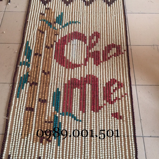 Rèm hạt gỗ mẫu Cha Mẹ đầy đủ phụ kiện ( kt 1m2 x 2)