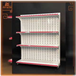 Kệ Siêu Thị Tôn Lỗ Đơn Áp Tường ( 1 Mặt ) Dài 120 Rộng 35 Cao 150 x 4 Tầng