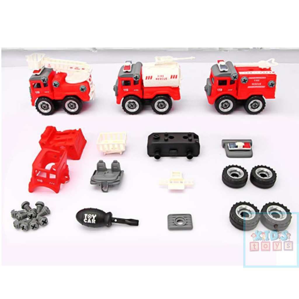 Xe đồ chơi bộ 4 chiếc cứu hỏa, đồ chơi giải trí cho bé, chất liệu nhựa ABS an toàn cứng cáp