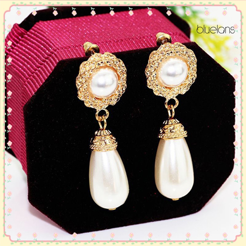 Bông Tai Dáng Dài Đính Ngọc Trai Giả Sang Trọng Cho Nữ