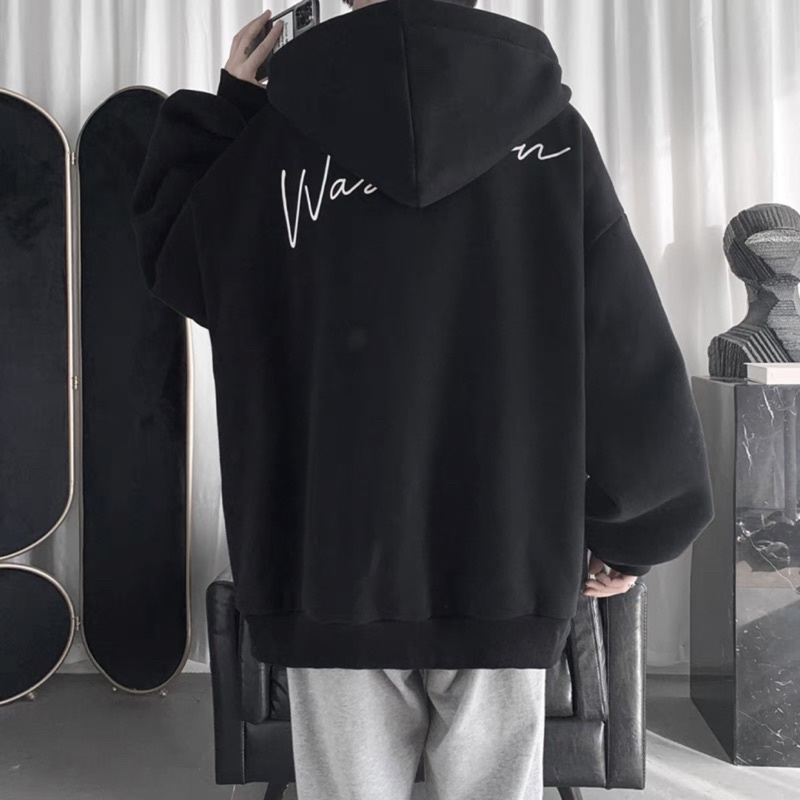 áo khoác dây kéo hình thiêu WASHON