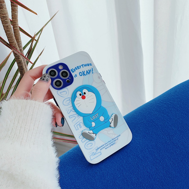 Ốp Điện Thoại Tpu Mềm Hình Doraemon 3d Bảo Vệ Toàn Diện Cho Iphone 11x12 Xs Xr 7plus