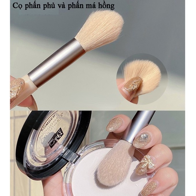 Bộ 8 Cọ Trang Điểm Cá Nhân Lông Cọ Siêu Mềm Mượt Đánh Phấn Nền Phấn Phủ Mắt Lông Mày Nhỏ Gọn Tiện Dụng