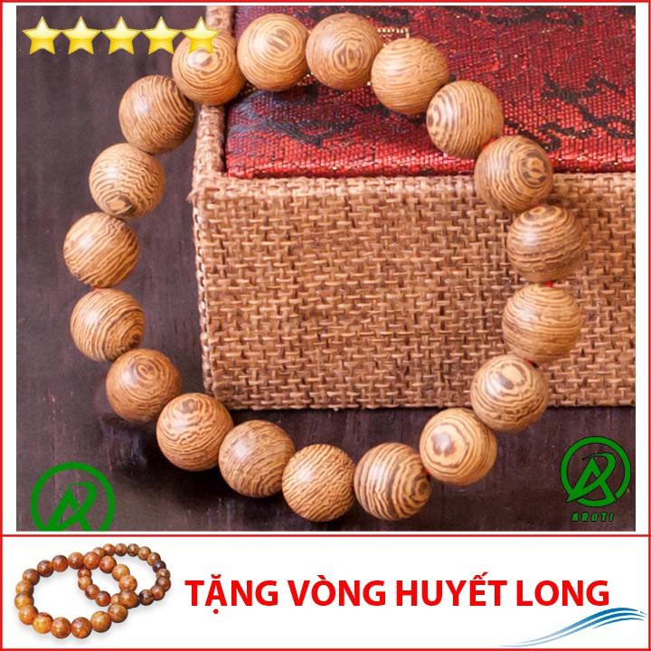 [Shop Uy Tín] V211-10 Vòng phong thủy gỗ sến cát 10 ly V211-10(HL)- kèm Vòng Gỗ Huyết Long