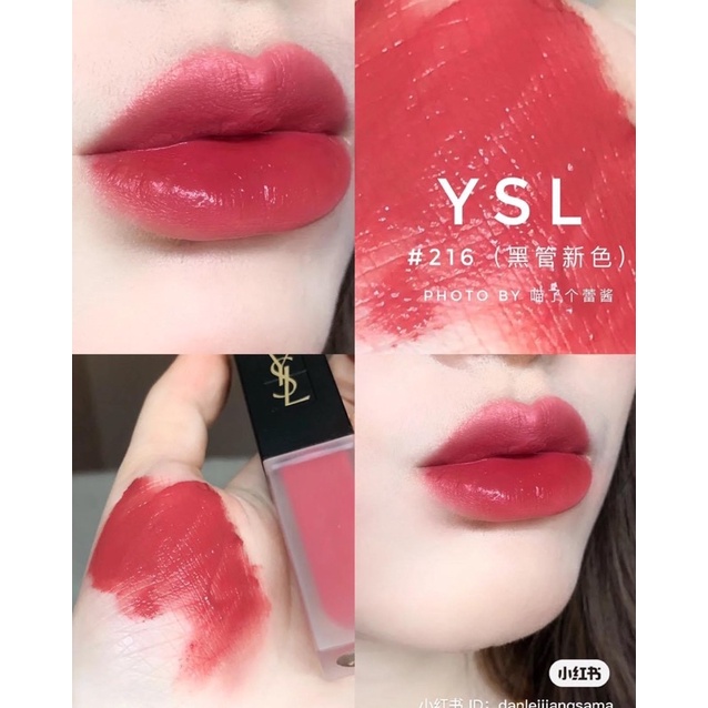 Son Kem Lì YSL 216 Nude Emblem Tone Hồng Đất