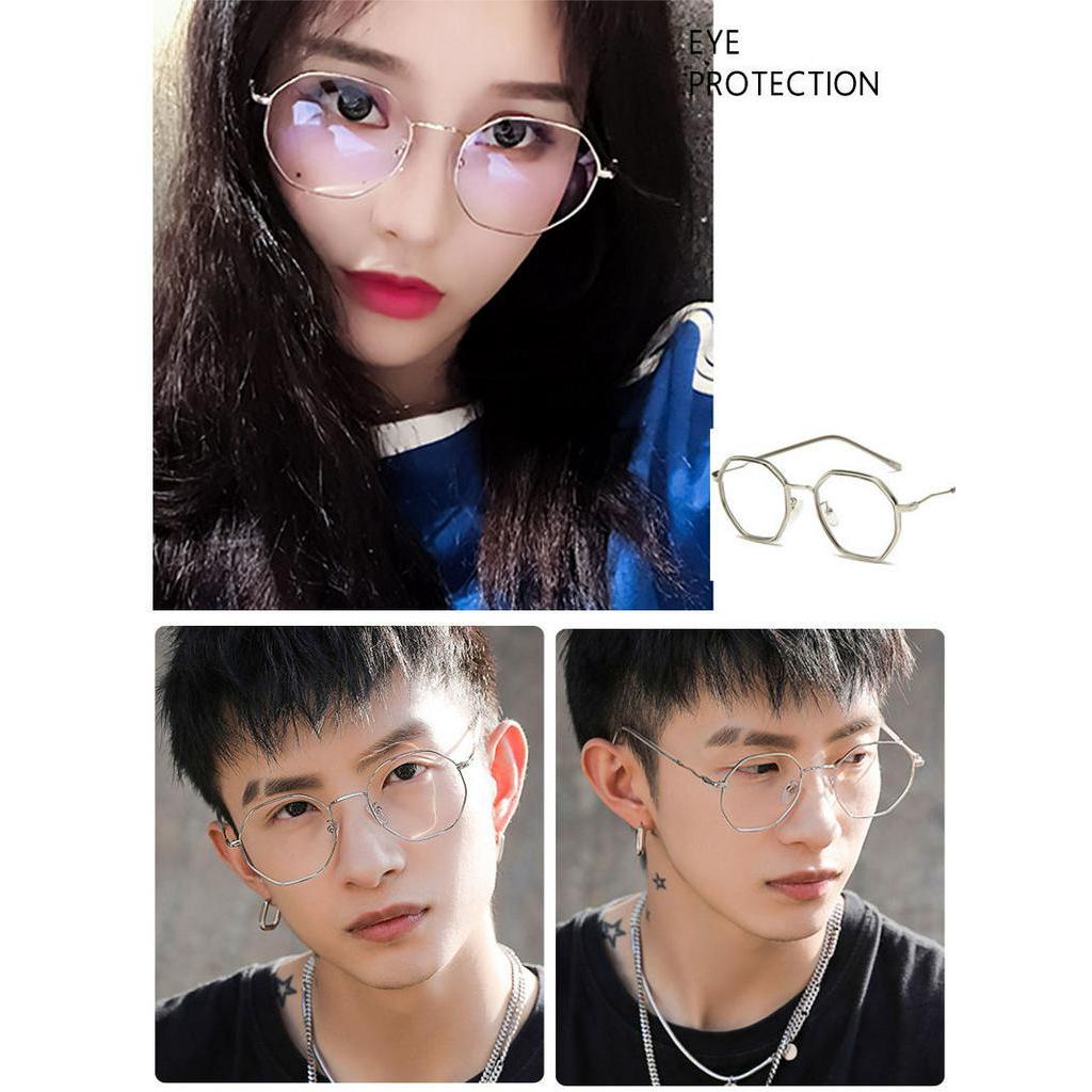kính cận có độ -1.0~6.0 /Kính cận chống tia sáng xanh phong cách hàn quốc cho nữ/gọng kính cận kim loại gọng vuông/kính thời trang nam nữ