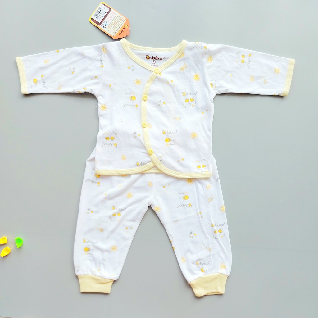 Bộ quần áo sơ sinh tay dài Babiboo họa tiết xinh xắn cho bé - BBC05N