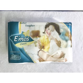 GIẤY VỆ SINH E'MOS CLASSIC 2 LỚP (12 CUỘN)