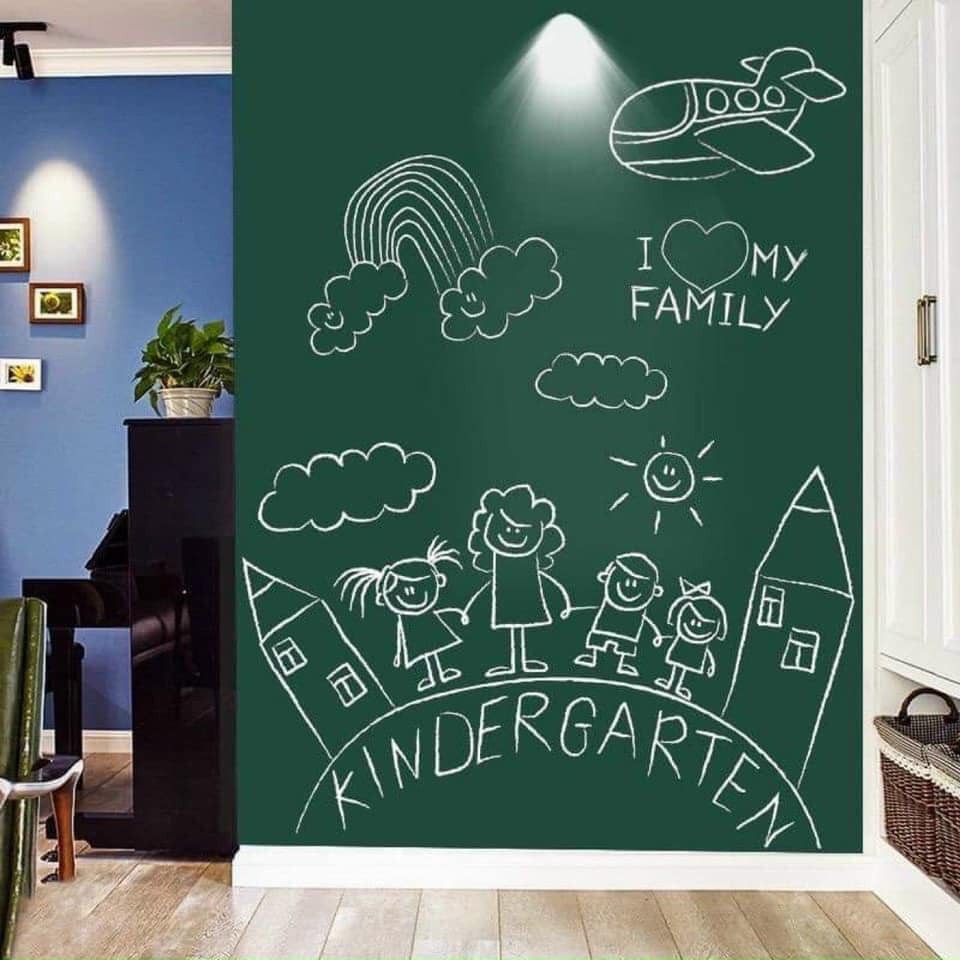 Giấy Dán Tường Dạng Bảng Đen Viết Phấn Tiện Dụng Có Màu Xanh Lá Size 45x200cm Decal Dán Tường Thông Minh