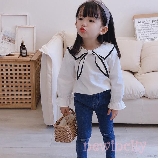 Sale 70% Áo tay loe dài thắt nơ xinh xắn cho bé gái, XXL Giá gốc 133,000 đ - 62A72-5