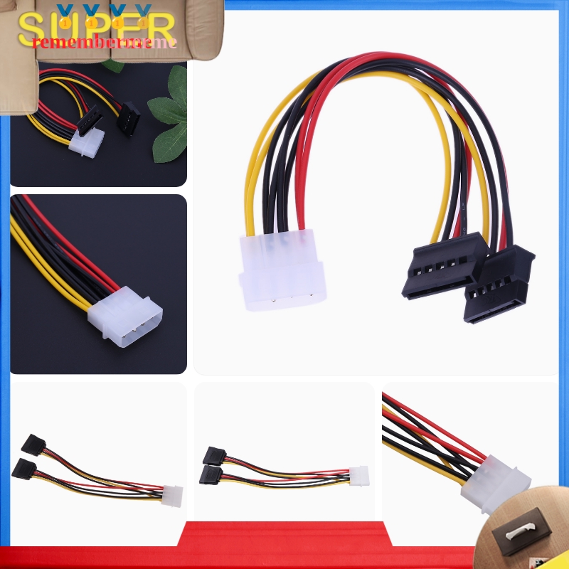 Dây cáp chuyển đổi 4Pin IDE sang 2 Serial ATA 1x4 pin cho ổ cứng