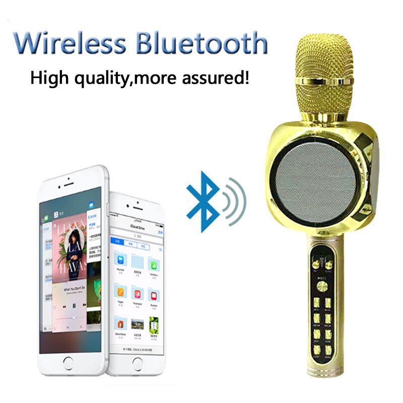 Micro Bluetooth Karaoke YS90-YS91 kèm loa nghe nhạc không dây Hát Karaoke Cực Bắt Giọng, Loa Bass Siêu Hay, Âm Thanh Lớn