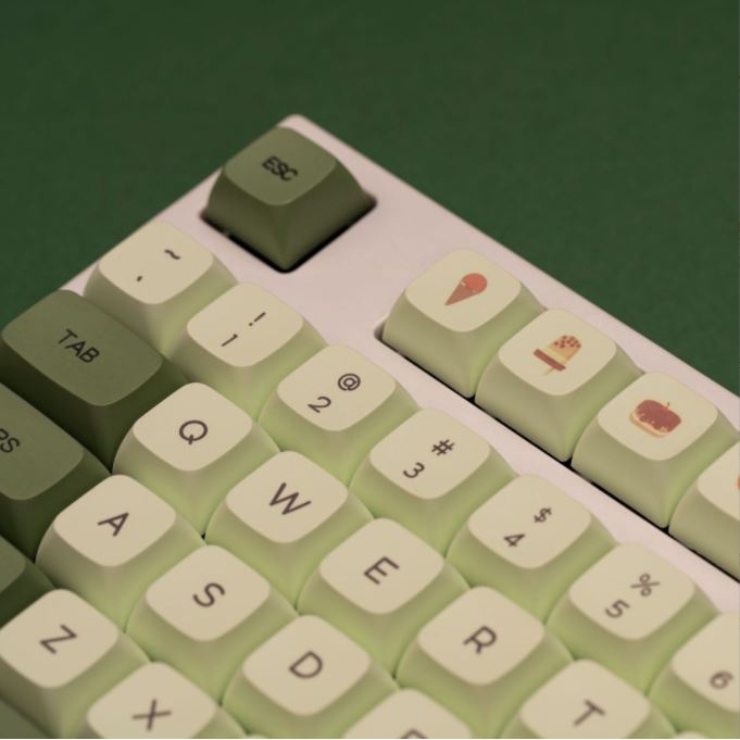 Keycap pbt xda matcha 9.5mm 124 phím, nút cho bàn phím cơ của PCMASTER