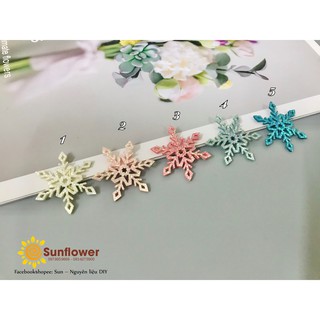 Set 5 hoa tuyết nhũ các màu