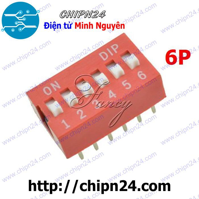 [3 CÁI] Công tắc bit 6p ĐỎ (Switch 6)