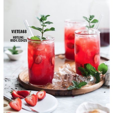 Mứt sốt Dâu tây Boduo pha trà sữa, trà trái cây hộp 1,3kg