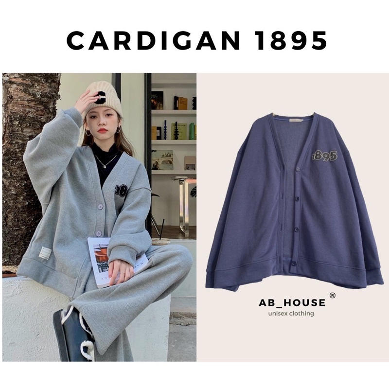 Áo CARDIGAN Nỉ 1895 Unisex Nam Nữ (Ảnh Thật/Có Sẵn)