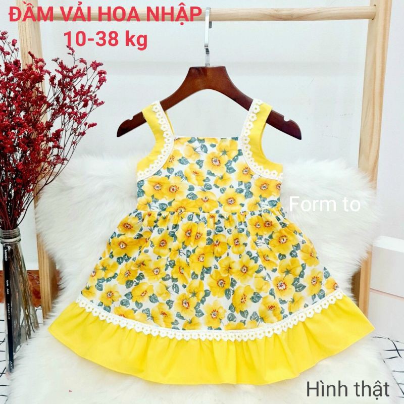 🎀🎀ĐẦM VẢI HOA NHẬP ❤️❤️BÉ GÁI HAIVANCO cho bé từ 10 đến 38 kg