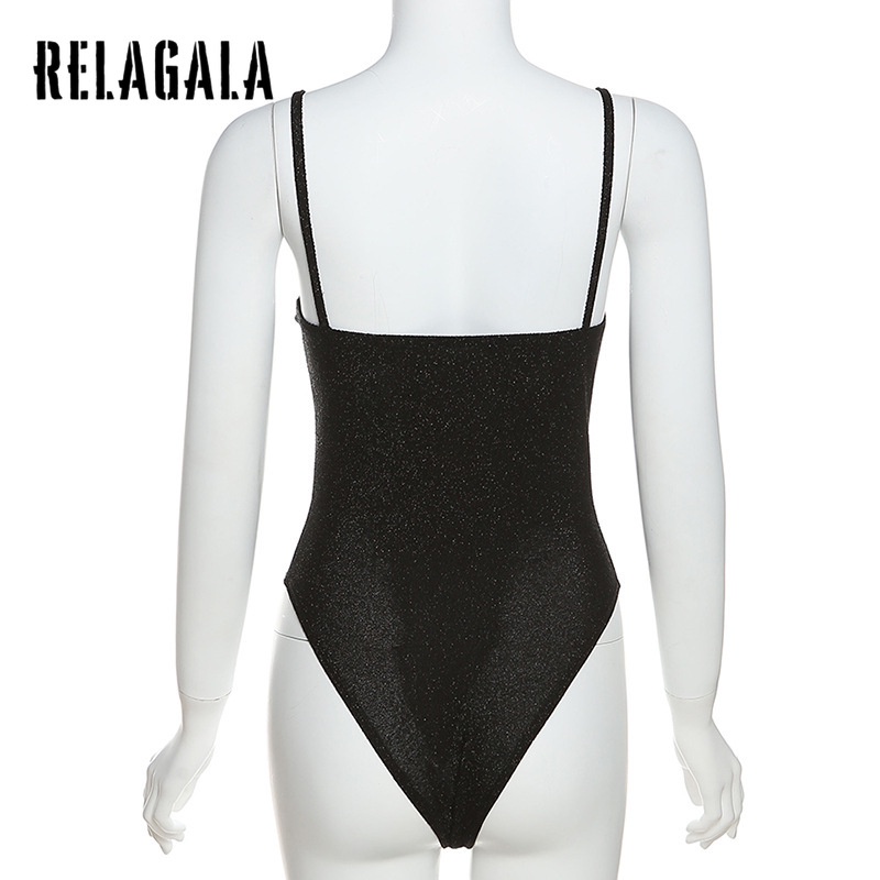 Bodysuit Relagala cổ chữ V hở lưng dáng ôm thời trang quyến rũ dành cho nữ