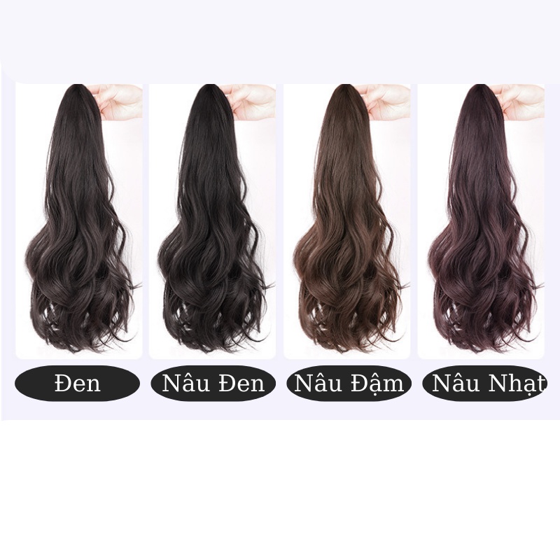 Tóc giả ngoạm xoăn đuôi sóng - Tóc giả nữ kẹp đuôi ngựa ngoặm xoăn sóng dài 45cm, 50cm - 32