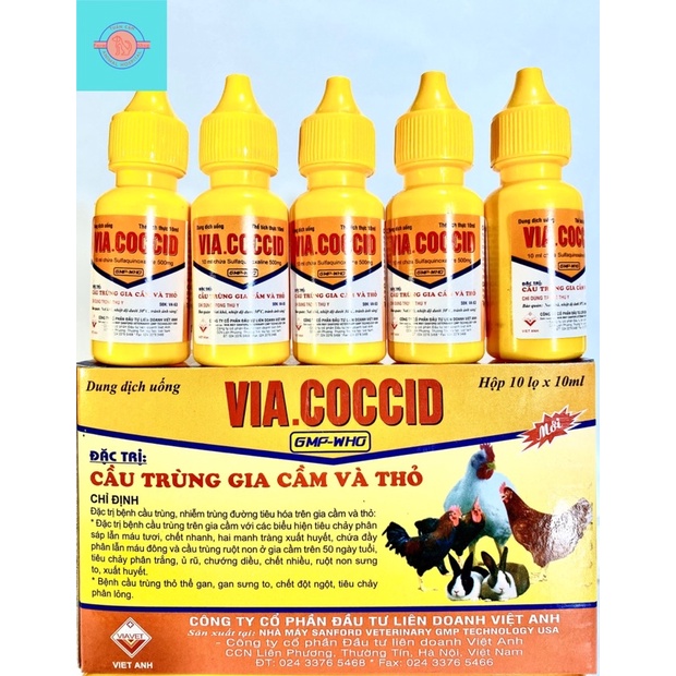 Chính Hãng Combo Via Coccid  Cầu-trùng-gia-cầm-thỏ