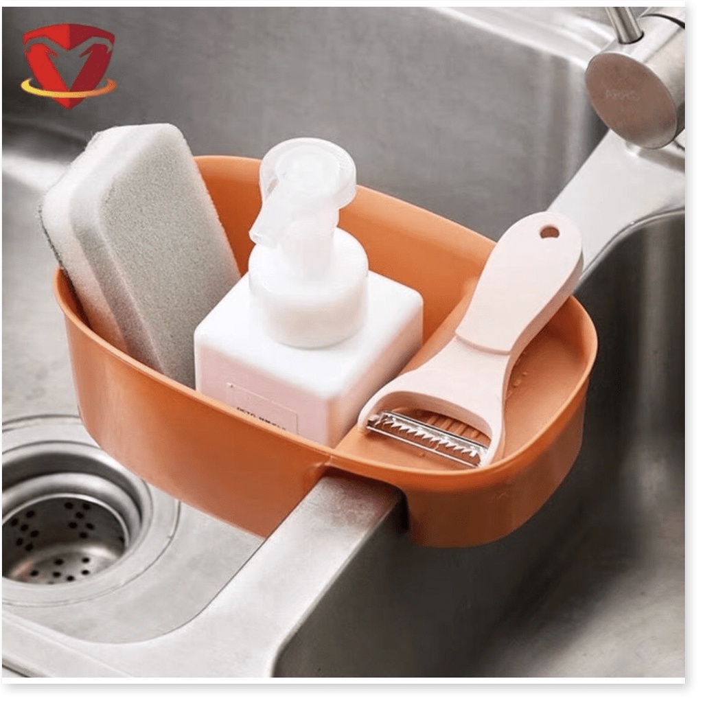 Bộ khay lọc rác bồn rửa chén, kèm kệ để miếng chùi xoong nồi tiện lợi