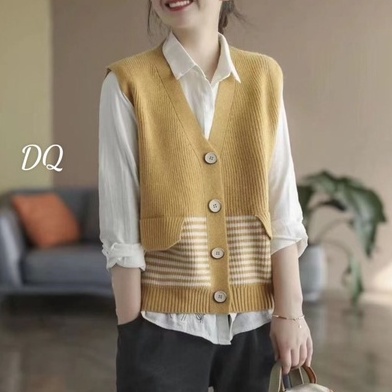 Áo gile len vintage siêu xinh _ Hàng Quảng Châu