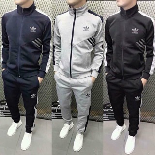 BỘ THỂ THAO NAM DA.S NỈ BÔNG KÉO KHOÁ MỘT SỌC VAI