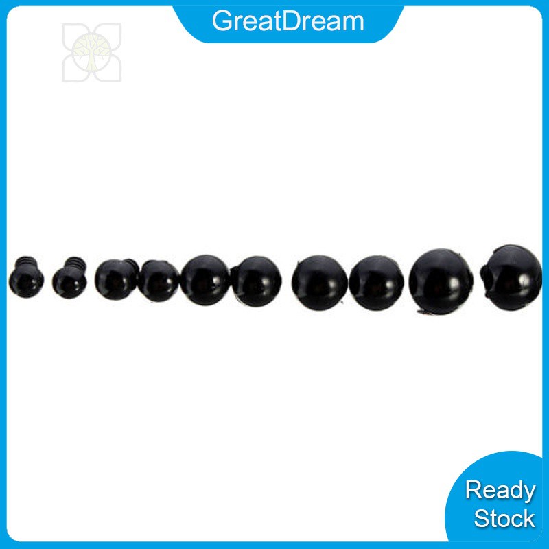 Set 100 Mắt Nhựa Đen 6-12mm Làm Thú Nhồi Bông | BigBuy360 - bigbuy360.vn