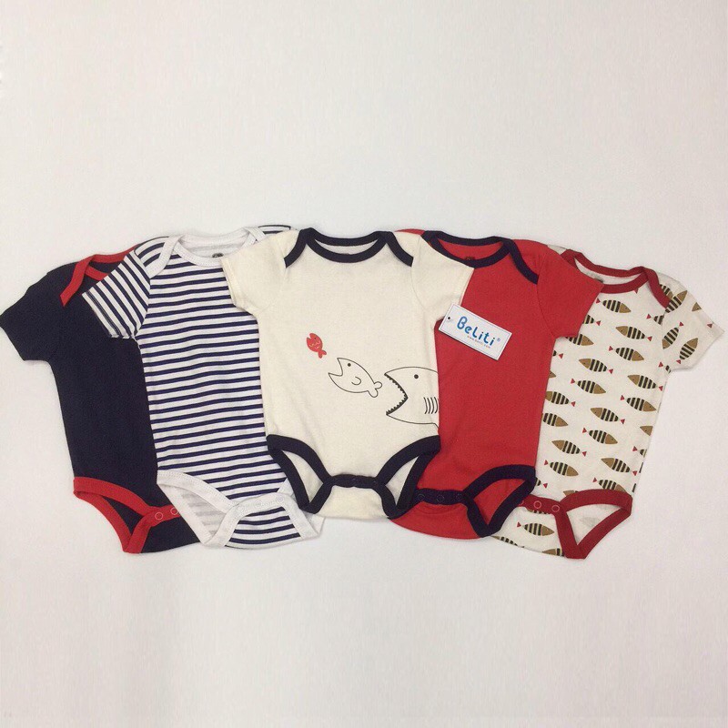 SET 5 BODY SUIT BODY CHIP XUẤT XỊN BELITI CHO BÉ TRAI BÉ GÁI