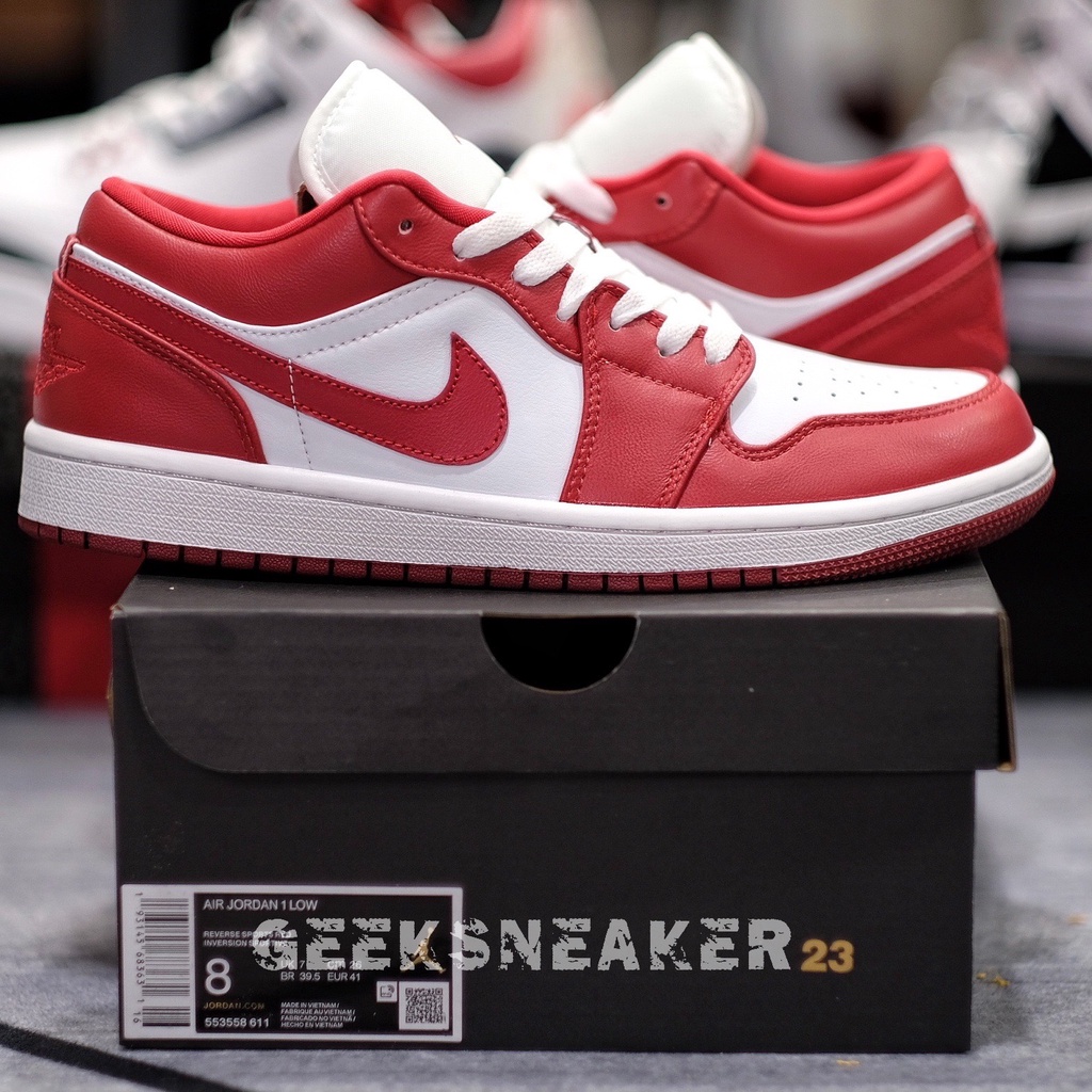 [GeekSneaker] Giày Jordan 1 Low Gymred - Đỏ Trắng