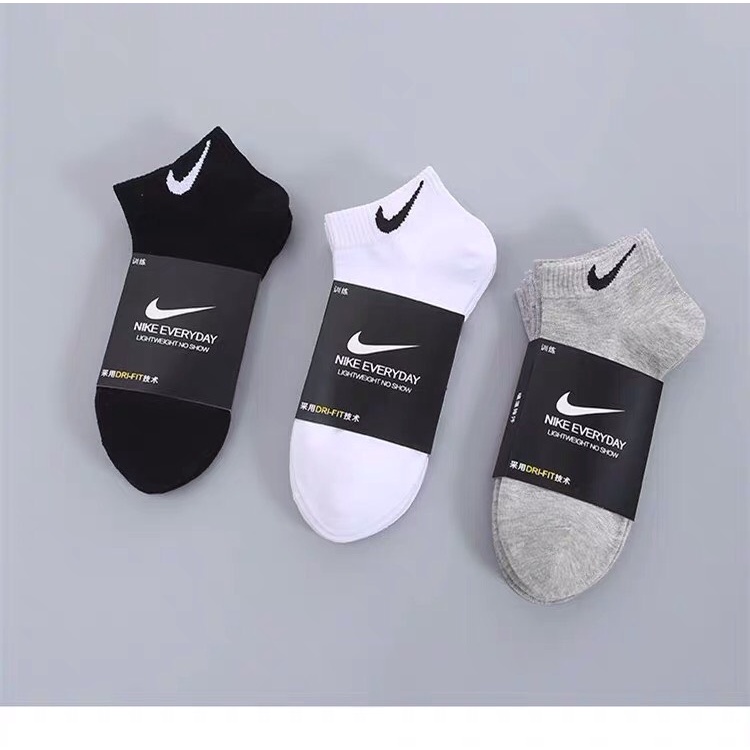 Tất cổ thấp, tất vớ Nike nam nữ cổ thấp Cotton siêu thấm hút mồ hôi NKT012 Unisex