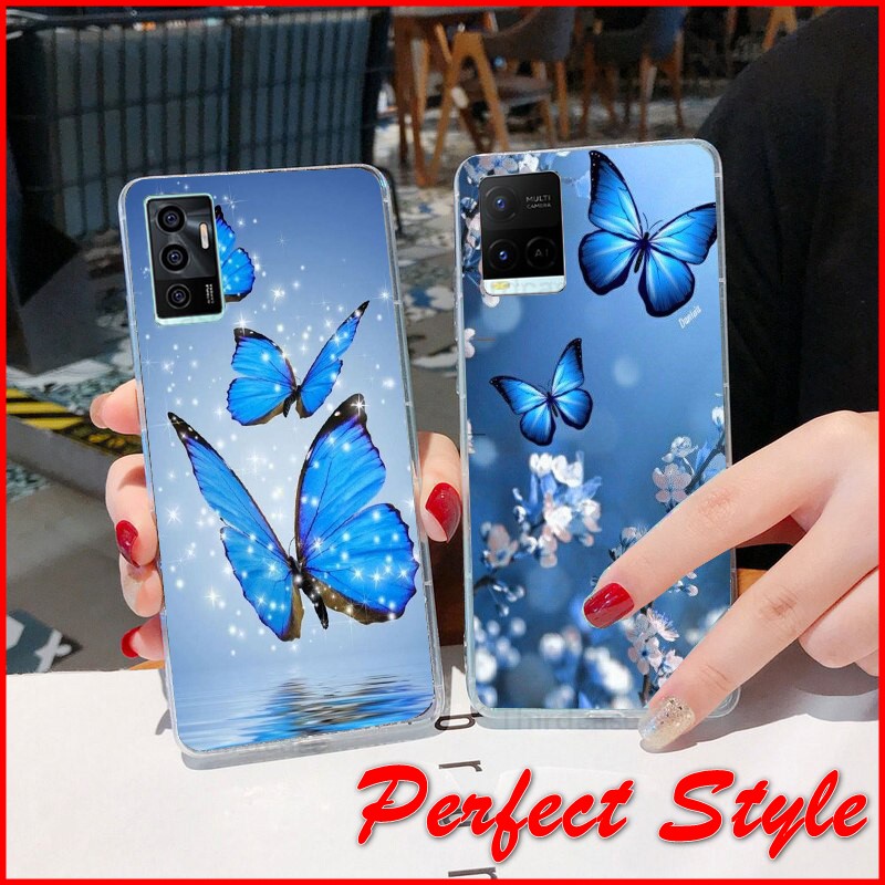 Ôp lưng silicon in uv bướm xinh Vivo Y21 Y21s V15 V15s Y17 Y20 Y20i Y20s V20 V21 Y55 Y72 5g Y53S 5g