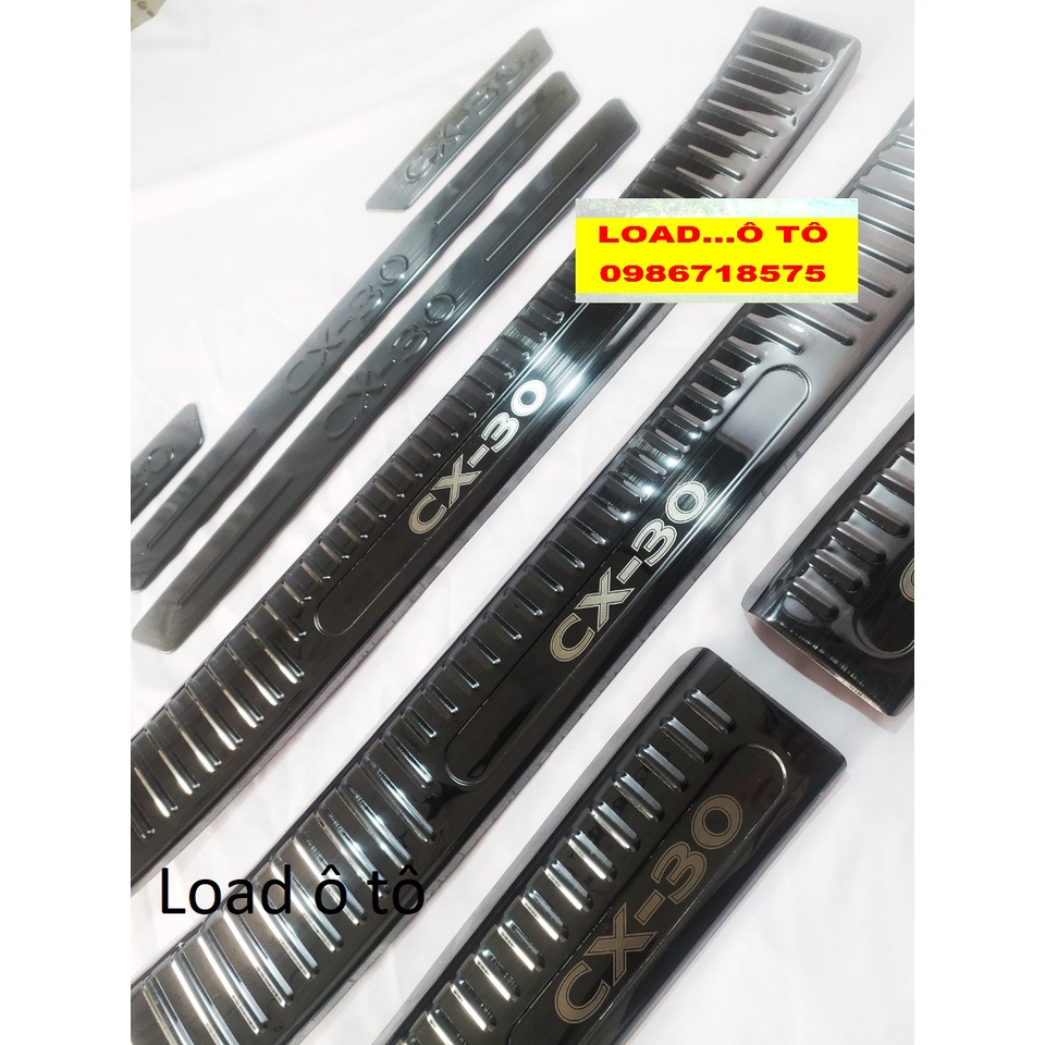 Ốp Bậc Cửa, Nẹp Bước Chân Trong, Ngoài Mazda CX30 2022-2021 Hàng Titan cao Cấp Nhất Thị Trường