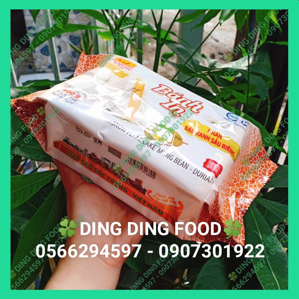 Bánh In Nhân Đậu Xanh Sầu Riêng 400g [10 BÁNH] Tân Huê Viên | Bánh In Sóc Trăng| Ăn Vặt| Ăn Chay - DING DNG FOOD