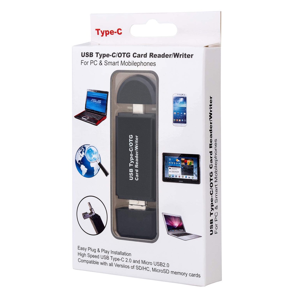 Đầu Đọc Thẻ Nhớ Micro USB 2.0 OTG 3 Trong 1 Hỗ Trợ TF SD SDHC SDXC