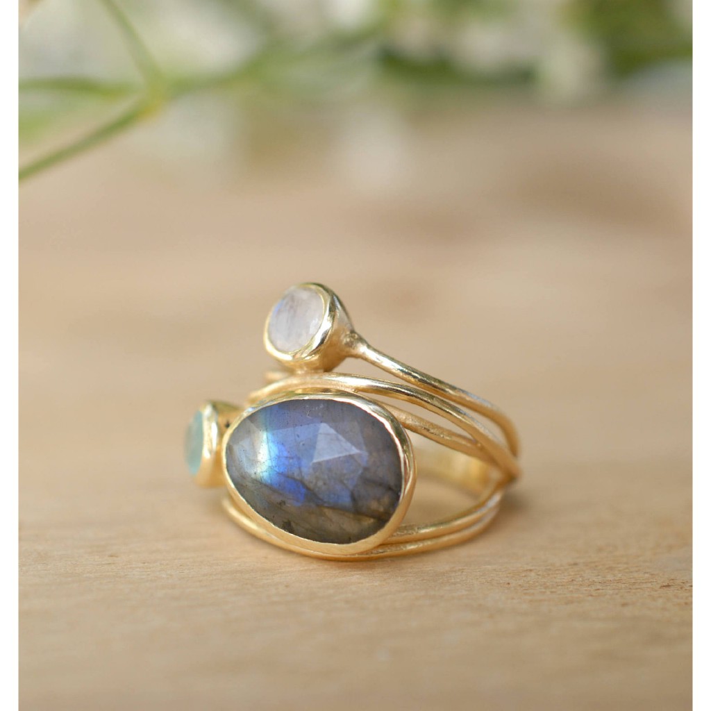 Nhẫn Đeo Tay Kim Loại Đính Đá Nhiều Màu Thời Trang Cho Nữ