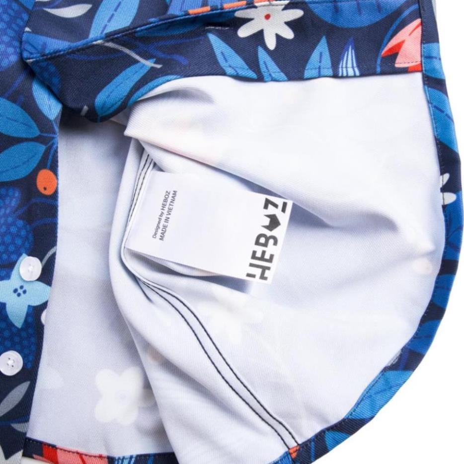 Áo sơ mi pijama ngắn tay HEBOZ chất lụa gân xéo mịn màng, thoáng mát, họa tiết hoa lá đẹp mắt - 00000633 -K(&1 ! ⚾️