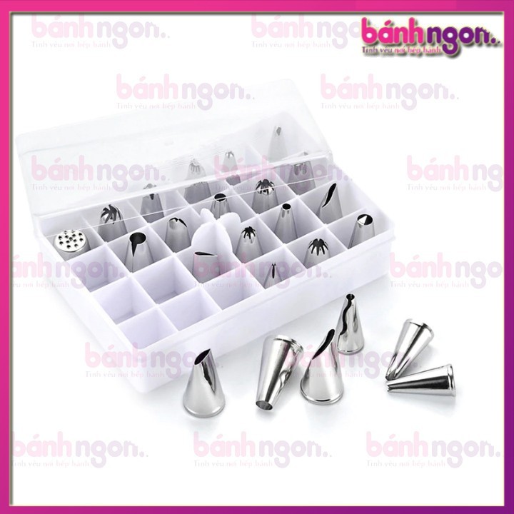 Bộ đui bắt bông kem cơ bản 24 chiếc size nhỏ + trung