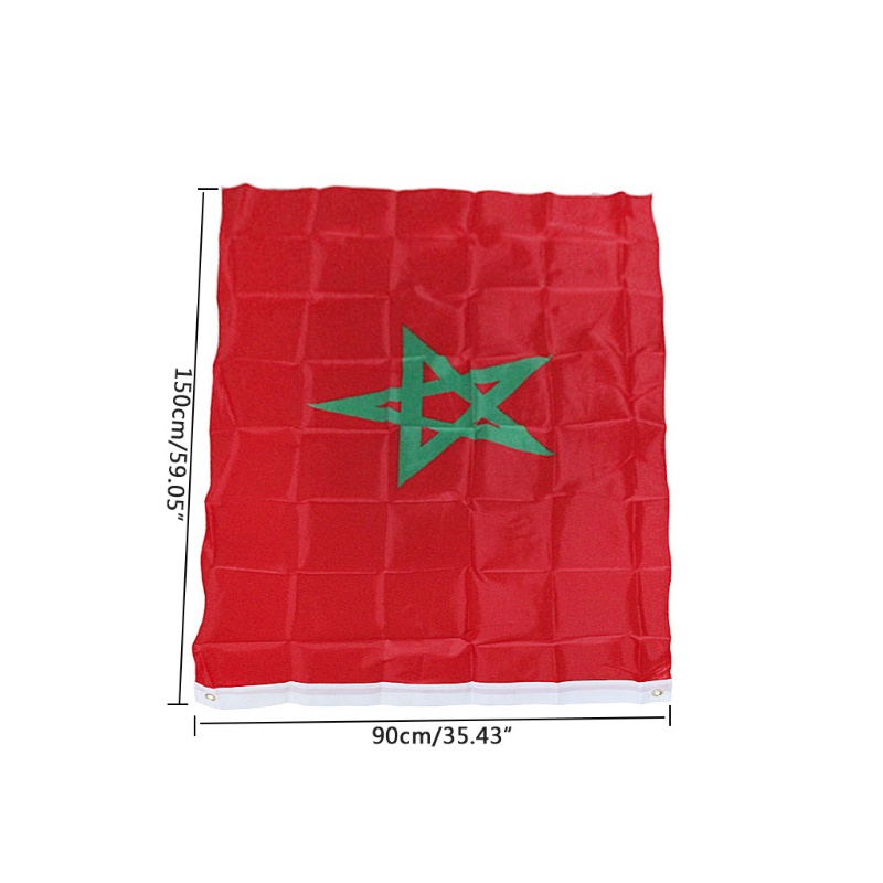 Cờ Morocco Bằng Polyester Dùng Trang Trí Ngày Hoặc Sử Dụng Hàng Ngày