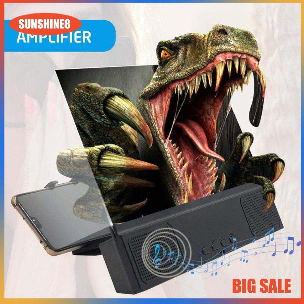Kính phóng to màn hình Bộ khuếch đại màn hình điện thoại di động 12 inch với đế đa năng để bàn âm thanh nổi