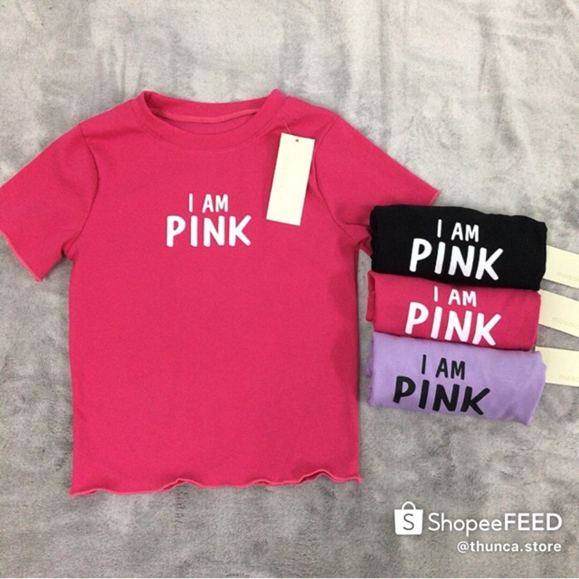 Áo croptop in I am Pink