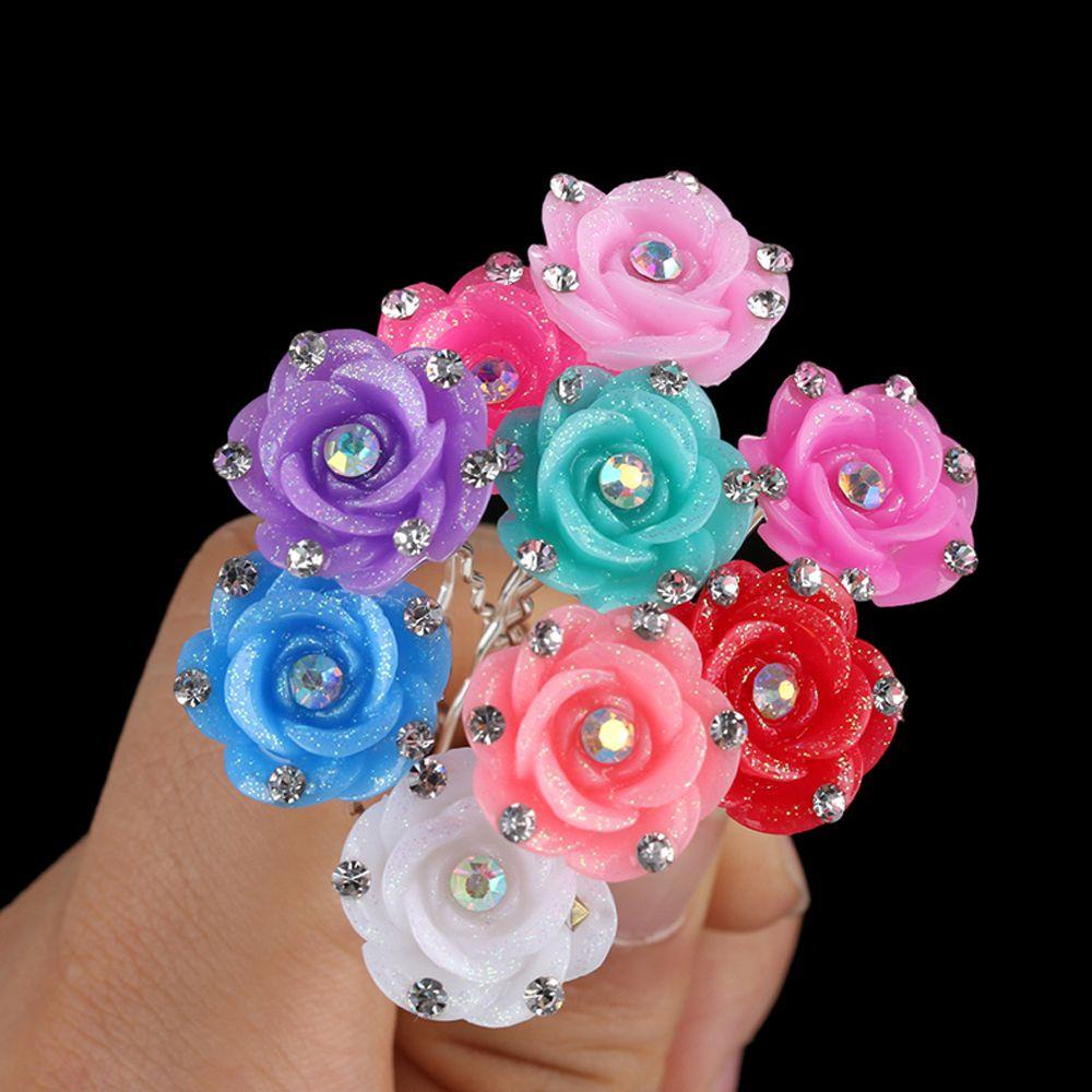 LAY Set 20 Kẹp Tóc Hoa Hồng Đính Pha Lê Mới